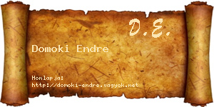 Domoki Endre névjegykártya